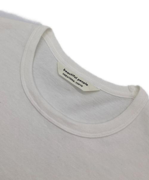 beautiful people（ビューティフルピープル）beautiful people (ビューティフルピープル) ラフィ プレミアム ジャージ ビッグ Tシャツ ホワイト サイズ:実寸参照の古着・服飾アイテム