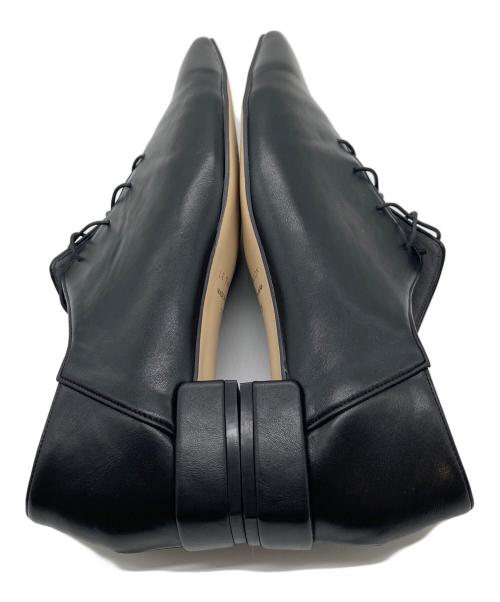 Le Talon（ル タロン）Le Talon (ル タロン) フレンチスクエアレースアップフラット ブラック サイズ:24の古着・服飾アイテム