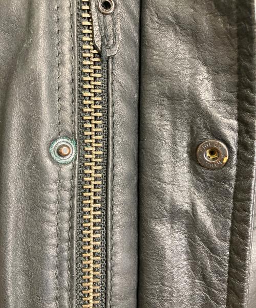 DIESEL（ディーゼル）DIESEL (ディーゼル) 【古着】00’Sライナー刺繍デザイン レザージャケット ミリタリージャケット　アウター　牛革　カウレザー　2000年代 ブラック サイズ:Sの古着・服飾アイテム