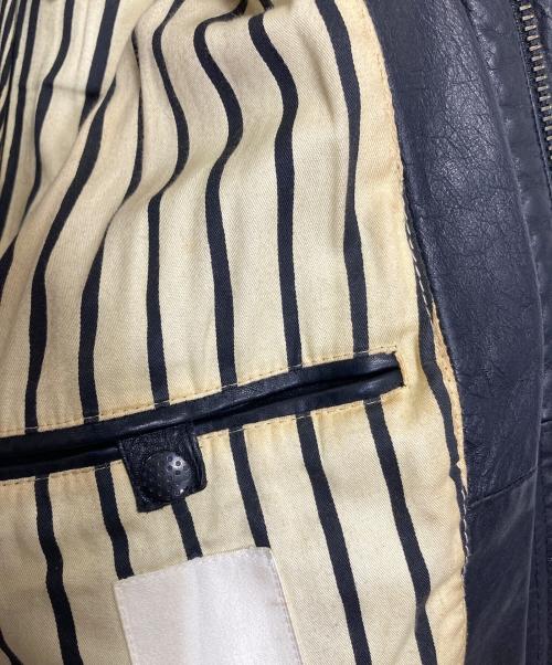 DIESEL（ディーゼル）DIESEL (ディーゼル) 【古着】00’Sライナー刺繍デザイン レザージャケット ミリタリージャケット　アウター　牛革　カウレザー　2000年代 ブラック サイズ:Sの古着・服飾アイテム