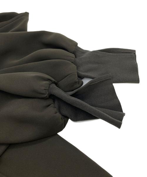 ENFOLD（エンフォルド）ENFOLD (エンフォルド) ダブルサテン リブブラウス ブラウン サイズ:Mの古着・服飾アイテム