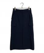 theoryセオリー）の古着「カーゴスカート Crisp Poly Cargo Midi Skirt」｜ブラック
