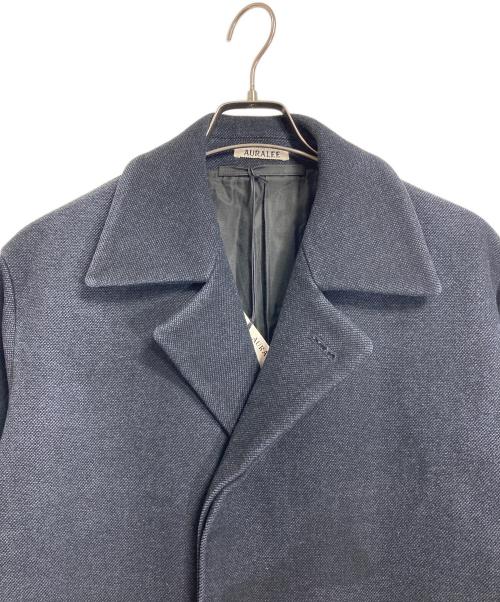 AURALEE（オーラリー）AURALEE (オーラリー) WOOL SILK MELTON SOUTIEN COLLAR COAT  ウールシルクメルトンステンカラーコート　アウター　ロングコート　オーバーサイズ　日本製 ネイビー サイズ:3の古着・服飾アイテム