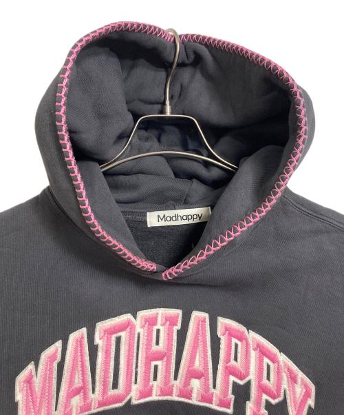 madhappy（マッドハッピー）MADHAPPY (マッドハッピー) Campus Fleece Hoodie  キャンパスフリースフーディ　パーカー　USA製　オーバーサイズ グレー サイズ:Sの古着・服飾アイテム