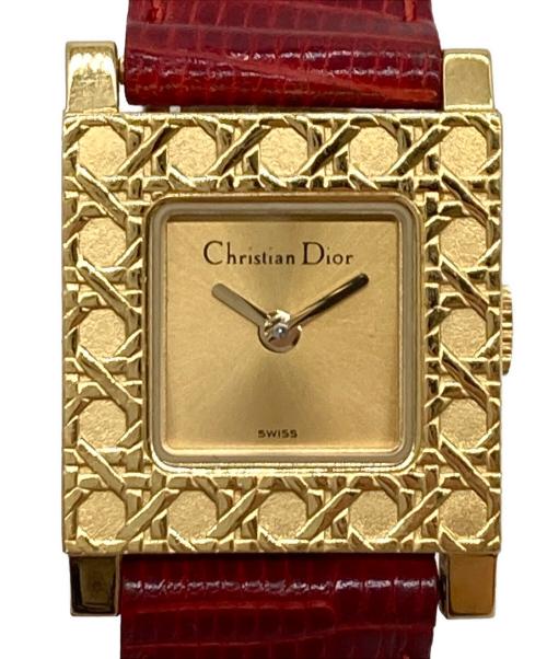 Christian Dior（クリスチャン ディオール）Christian Dior (クリスチャン ディオール) リストウォッチ　ラ・パリジェンヌ　AT 1227　R7 7/10 電池交換済み レッド×ゴールド サイズ:実寸参照の古着・服飾アイテム