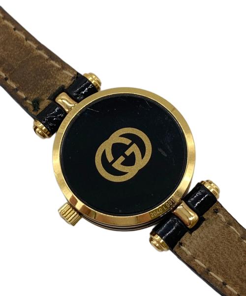 GUCCI（グッチ）GUCCI (グッチ) 腕時計　アナログ時計 ブラック×ゴールド サイズ:実寸参照　	R7 7/10 電池交換済みの古着・服飾アイテム