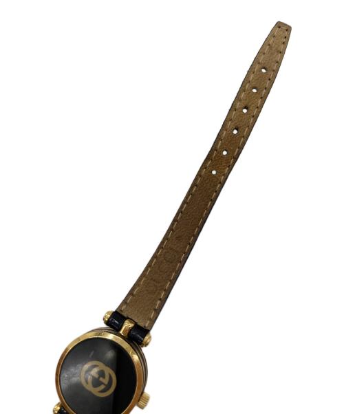 GUCCI（グッチ）GUCCI (グッチ) 腕時計　アナログ時計 ブラック×ゴールド サイズ:実寸参照　	R7 7/10 電池交換済みの古着・服飾アイテム