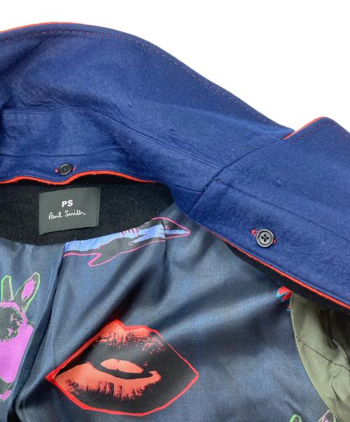 PAUL SMITH（ポールスミス）Paul Smith (ポールスミス) チェスターコート　ロングコート　デザインコート　ウールコート　カシミヤ混　アウター　 ブラック サイズ:44Lの古着・服飾アイテム