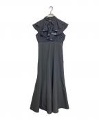 MERCURY DUOマーキュリーデュオ）の古着「3WAYラッフルドッキングワンピース　ロングワンピース　マーメイド　ドット」｜ブラック