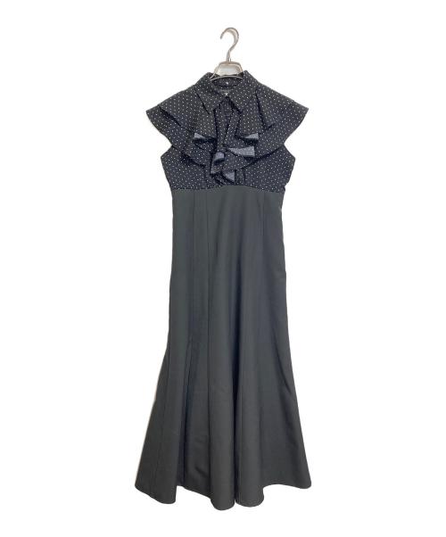 MERCURY DUO（マーキュリーデュオ）MERCURY DUO (マーキュリーデュオ) 3WAYラッフルドッキングワンピース　ロングワンピース　マーメイド　ドット ブラック サイズ:Mの古着・服飾アイテム