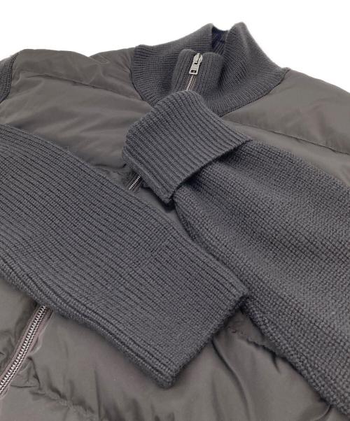 HERNO（ヘルノ）HERNO (ヘルノ) ニット切替ダウンジャケット 23AW ARDESIA & FINGAL BOMBER ブラウン サイズ:46の古着・服飾アイテム