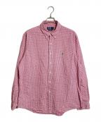 POLO RALPH LAURENポロ・ラルフローレン）の古着「ボタンダウンシャツ　コットンシャツ　チェック」｜ピンク×ホワイト