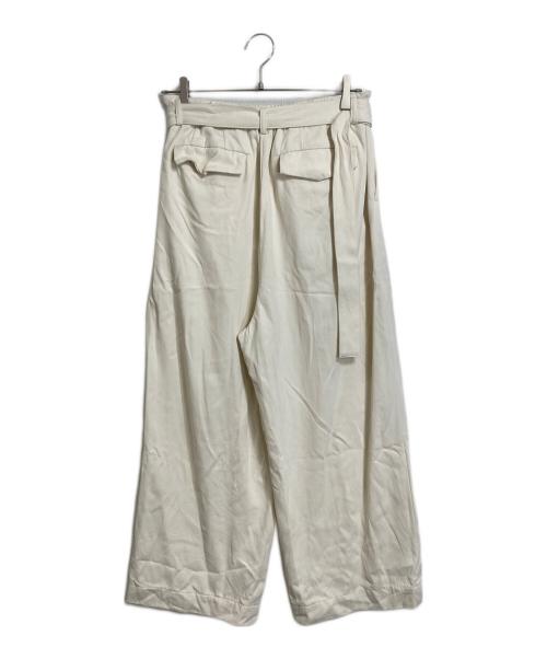 6(ROKU) BEAUTY&YOUTH（ロク ビューティーアンドユース）6(ROKU) BEAUTY&YOUTH (ロク ビューティーアンドユース) レーヨン コットン ベルト パンツ アイボリー サイズ:Mの古着・服飾アイテム