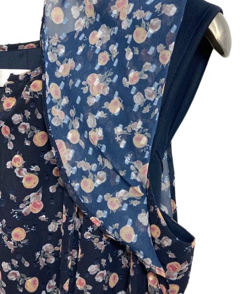 any Sis（エニィスィス）any Sis (エニィスィス) 【洗える】ニュアンスピーチ ワンピース　ロングワンピース　総柄 ネイビー サイズ:2の古着・服飾アイテム