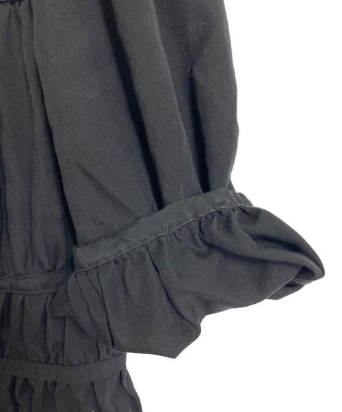 CODE A（コードエー）CODE A (コードエー) ribbon gather blouse リボンギャザーブラウス　半袖ブラウス ブラック サイズ:FREEの古着・服飾アイテム