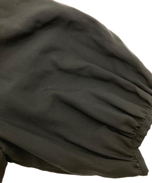 CODE A（コードエー）CODE A (コードエー) ribbon gather blouse リボンギャザーブラウス　半袖ブラウス ブラック サイズ:FREEの古着・服飾アイテム
