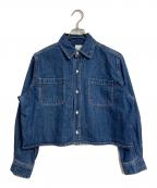 Spick and Spanスピックアンドスパン）の古着「ショートデニムシャツ　長袖シャツ」｜インディゴ
