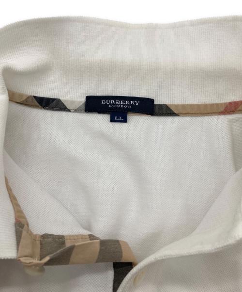 BURBERRY LONDON（バーバリーロンドン）BURBERRY LONDON (バーバリーロンドン) ノバチェック切替ポロシャツ　半袖ポロシャツ　半袖シャツ　日本製 ホワイト サイズ:LLの古着・服飾アイテム