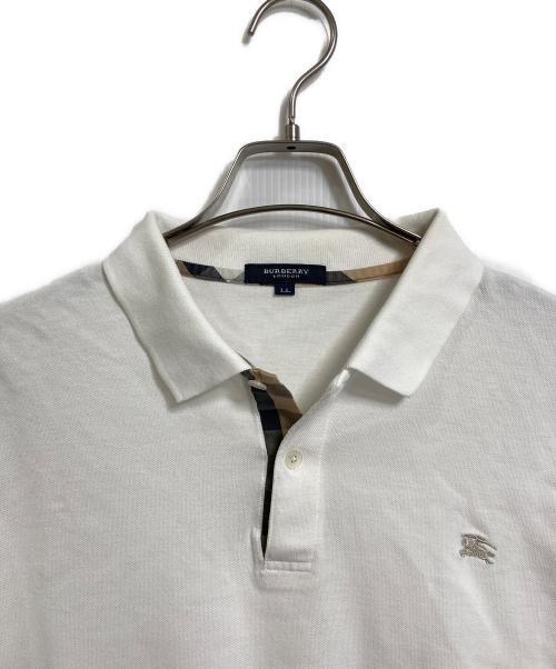 BURBERRY LONDON（バーバリーロンドン）BURBERRY LONDON (バーバリーロンドン) ノバチェック切替ポロシャツ　半袖ポロシャツ　半袖シャツ　日本製 ホワイト サイズ:LLの古着・服飾アイテム