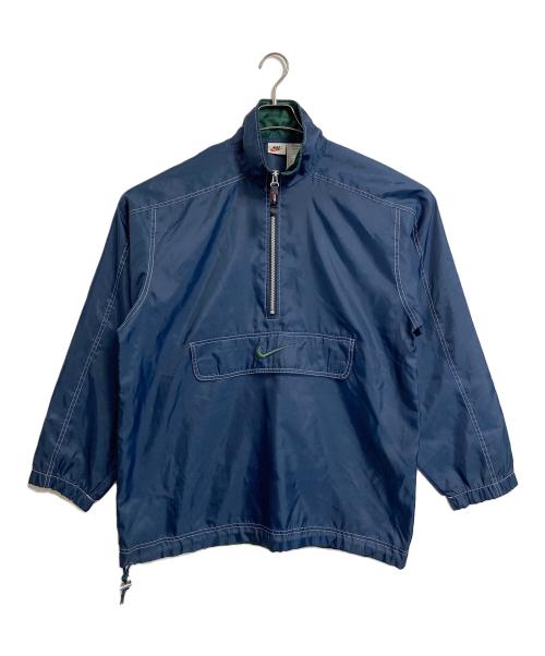 NIKE（ナイキ）NIKE (ナイキ) 【古着】90’Sアノラックパーカー ハーフジップ　90年代　銀タグ ネイビー×グリーン サイズ:Mの古着・服飾アイテム