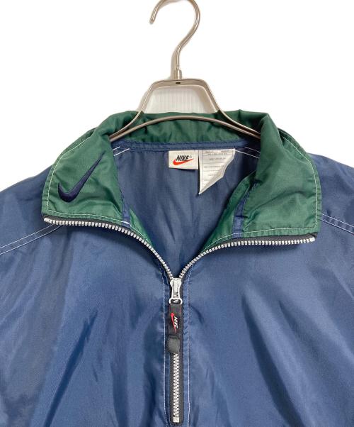 NIKE（ナイキ）NIKE (ナイキ) 【古着】90’Sアノラックパーカー ハーフジップ　90年代　銀タグ ネイビー×グリーン サイズ:Mの古着・服飾アイテム