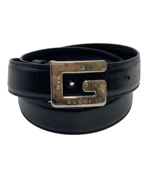 GUCCI（グッチ）GUCCI (グッチ) Gロゴレザーベルト　イタリア製 ブラック サイズ:実寸参照の古着・服飾アイテム