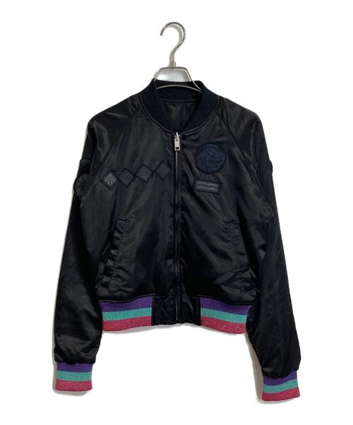 DIESEL（ディーゼル）DIESEL (ディーゼル) リバーシブルサテンスタジャン　ラグランジャケット ブラック サイズ:XSの古着・服飾アイテム