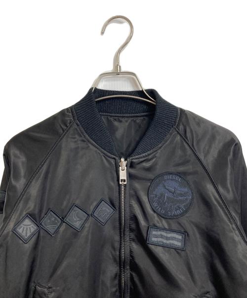 DIESEL（ディーゼル）DIESEL (ディーゼル) リバーシブルサテンスタジャン　ラグランジャケット ブラック サイズ:XSの古着・服飾アイテム