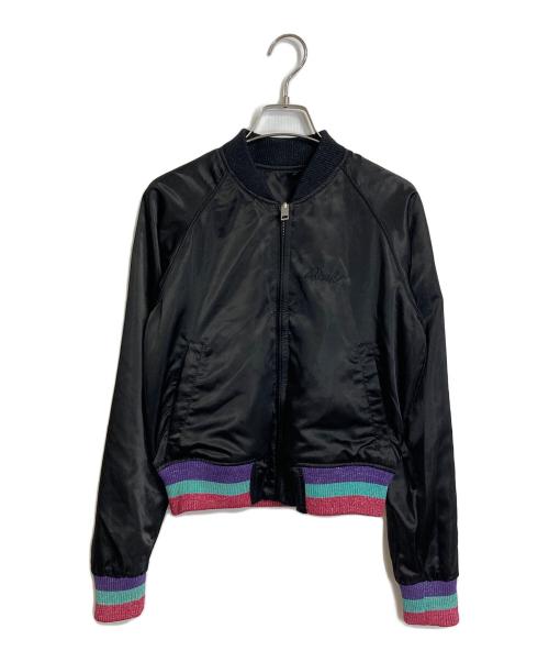 DIESEL（ディーゼル）DIESEL (ディーゼル) リバーシブルサテンスタジャン　ラグランジャケット ブラック サイズ:XSの古着・服飾アイテム