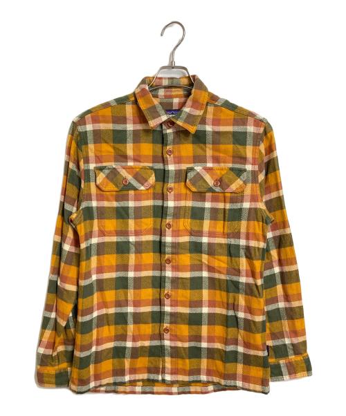 Patagonia（パタゴニア）Patagonia (パタゴニア) ロングスリーブ・フィヨルド・フランネル・シャツ　長袖シャツ　チェックシャツ　スポーツ　アウトドア ブラウン サイズ:XSの古着・服飾アイテム