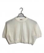 mizuiro-indミズイロインド）の古着「クルーネック透かし柄ショートプルオーバー」｜アイボリー