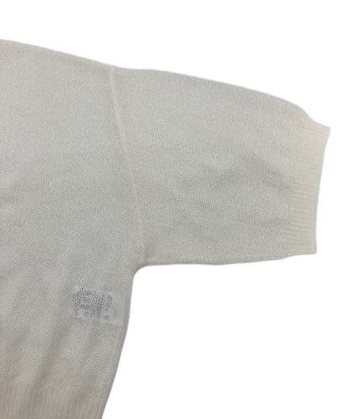 mizuiro-ind（ミズイロインド）mizuiro-ind (ミズイロインド) クルーネック透かし柄ショートプルオーバー アイボリー サイズ:FREEの古着・服飾アイテム