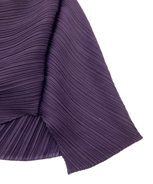 PLEATS PLEASE（プリーツプリーズ）PLEATS PLEASE (プリーツプリーズ) 襟付きプリーツワンピース パープル サイズ:4の古着・服飾アイテム