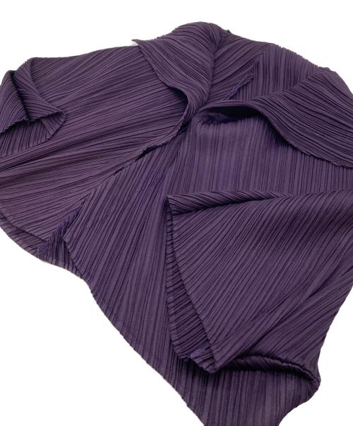 PLEATS PLEASE（プリーツプリーズ）PLEATS PLEASE (プリーツプリーズ) プリーツシャツジャケット　11年秋 パープル サイズ:3の古着・服飾アイテム