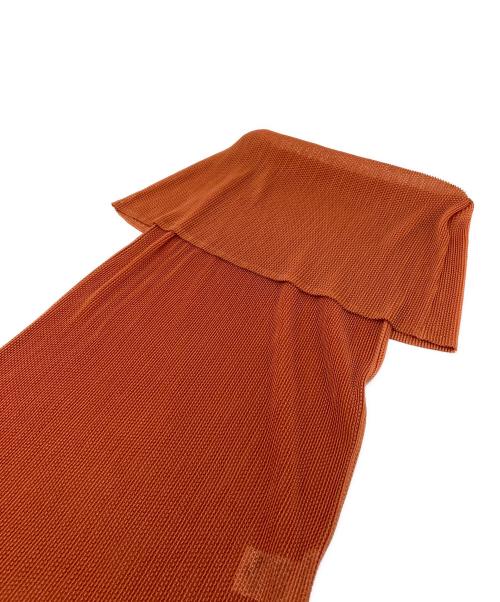 PLEATS PLEASE（プリーツプリーズ）PLEATS PLEASE (プリーツプリーズ) メッシュプリーツノースリーブブラウス オレンジ サイズ:3の古着・服飾アイテム