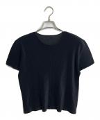 PLEATS PLEASEプリーツプリーズ）の古着「プリーツ半袖カットソー」｜ブラック