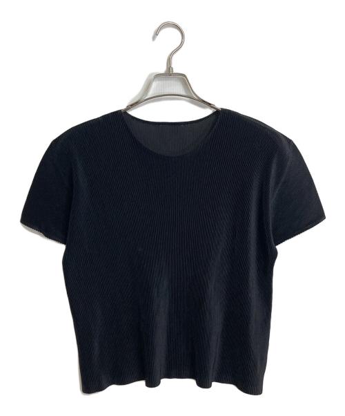 PLEATS PLEASE（プリーツプリーズ）PLEATS PLEASE (プリーツプリーズ) プリーツ半袖カットソー ブラック サイズ:3の古着・服飾アイテム
