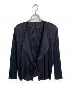 PLEATS PLEASEプリーツプリーズ）の古着「プリーツカーディガン」｜ブラック
