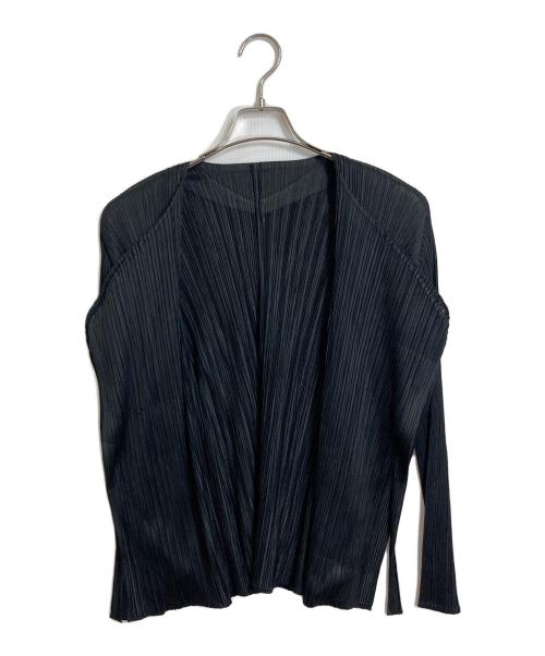 PLEATS PLEASE（プリーツプリーズ）PLEATS PLEASE (プリーツプリーズ) プリーツカーディガン ブラック サイズ:3の古着・服飾アイテム