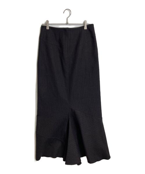 JUNYA WATANABE COMME des GARCONS（(ジュンヤワタナベ コムデギャルソン）JUNYA WATANABE COMME des GARCONS ((ジュンヤワタナベ コムデギャルソン) ウールマーメイドスカート　ストライプ ブラウン サイズ:Mの古着・服飾アイテム