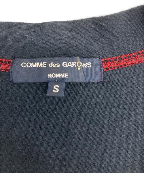 COMME des GARCONS HOMME（コムデギャルソン オム）COMME des GARCONS HOMME (コムデギャルソン オム) チェックデザインカーディガン　レッドステッチ　シェルボタン ネイビー サイズ:Sの古着・服飾アイテム