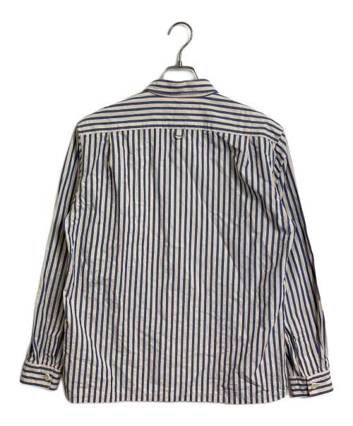 MHL（エムエイチエル）MHL (エムエイチエル) COTTON LINEN PJ STRIPE SHIRTS ストライプ　 ネイビー×ベージュ サイズ:Mの古着・服飾アイテム