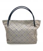 russetラシット）の古着「総柄トートバッグ　A4収納　大容量　日本製」｜グレー×ブルー