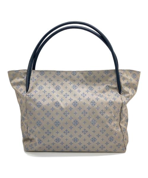 russet（ラシット）russet (ラシット) 総柄トートバッグ　A4収納　大容量　日本製 グレー×ブルー サイズ:実寸参照の古着・服飾アイテム