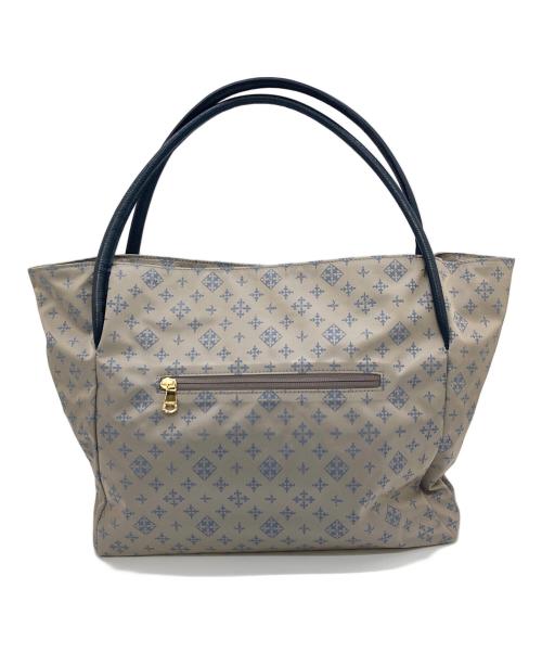 russet（ラシット）russet (ラシット) 総柄トートバッグ　A4収納　大容量　日本製 グレー×ブルー サイズ:実寸参照の古着・服飾アイテム