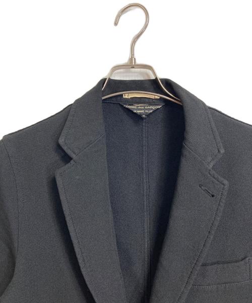 COMME des GARCONS HOMME PLUS（コムデギャルソンオムプリュス）COMME des GARCONS HOMME PLUS (コムデギャルソンオムプリュス) タイヤボタンポリ縮絨ジャケット　AD2012 13SS Poor King期 プアキング期 ポリ縮絨　アウター ブラック サイズ:Mの古着・服飾アイテム
