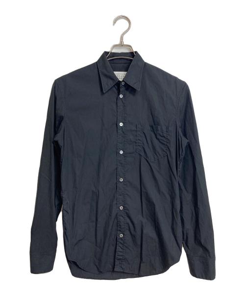 Maison Margiela（メゾンマルジェラ）Maison Margiela (メゾンマルジェラ) ガーメントダイ長袖シャツ ヨツタグ　コットンシャツ ブラック サイズ:38の古着・服飾アイテム