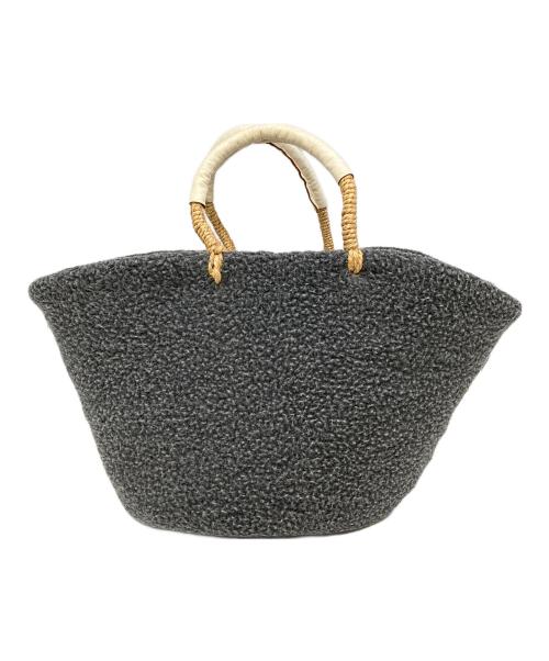 Fatima Morocco（ファティマモロッコ）Fatima Morocco (ファティマモロッコ) ボア  バスケット　ハンドバッグ　トートバッグ グレー サイズ:字の古着・服飾アイテム