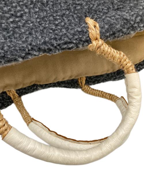 Fatima Morocco（ファティマモロッコ）Fatima Morocco (ファティマモロッコ) ボア  バスケット　ハンドバッグ　トートバッグ グレー サイズ:字の古着・服飾アイテム