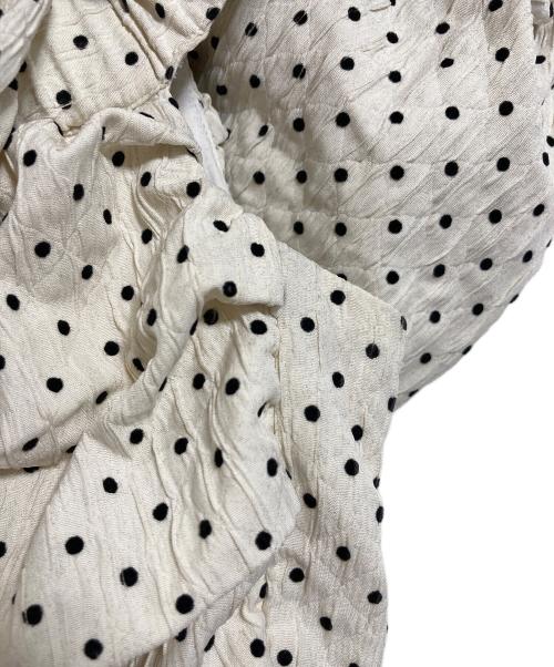 Estella.K（エステラケー）Estella.K (エステラケー) オフショルドットケープドレス　ロングワンピース　ロングドレス ホワイト×ブラック サイズ:FREEの古着・服飾アイテム